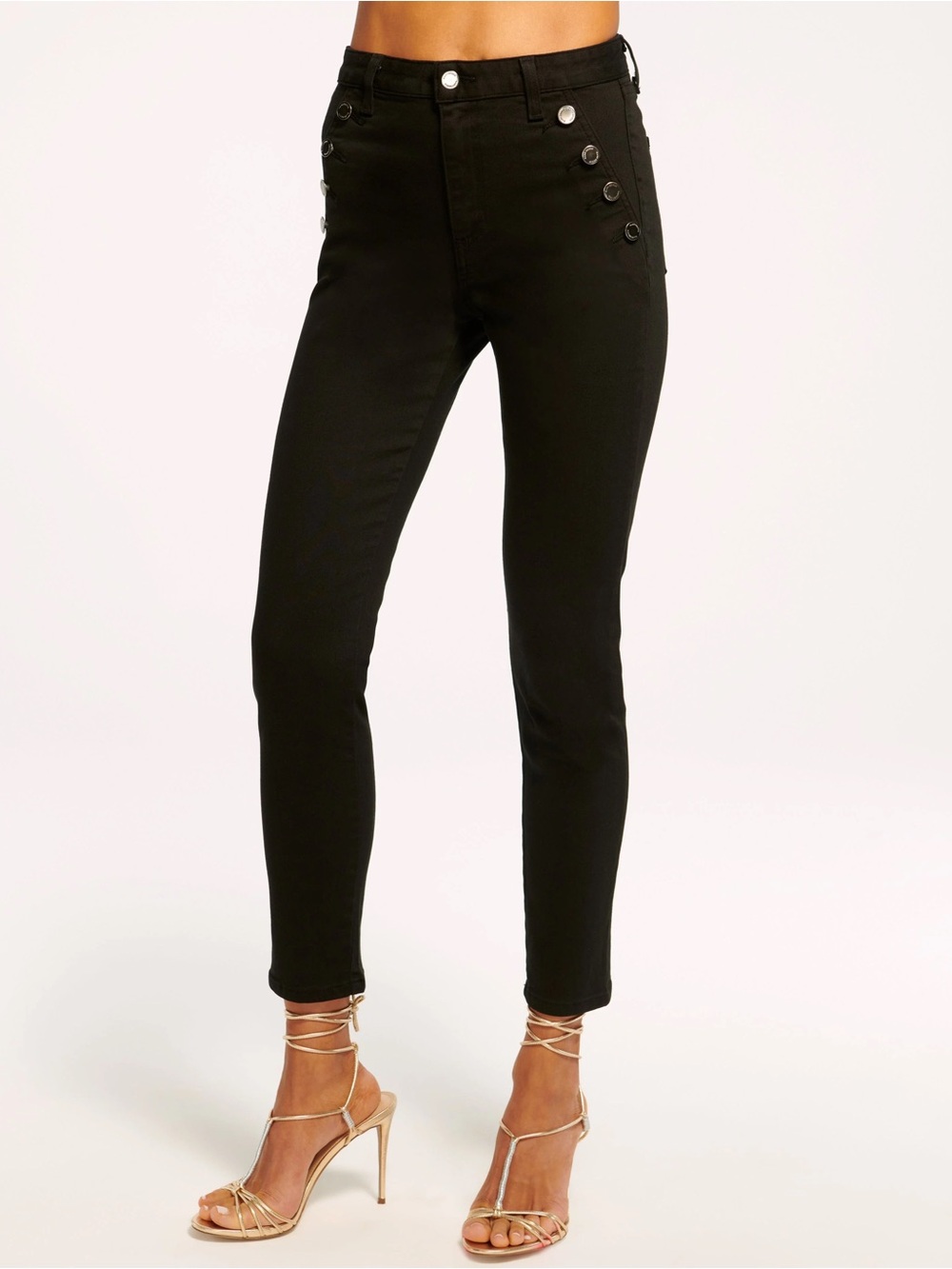 Ramy Brook Helena High-Rise Skinny Jean in black size 28